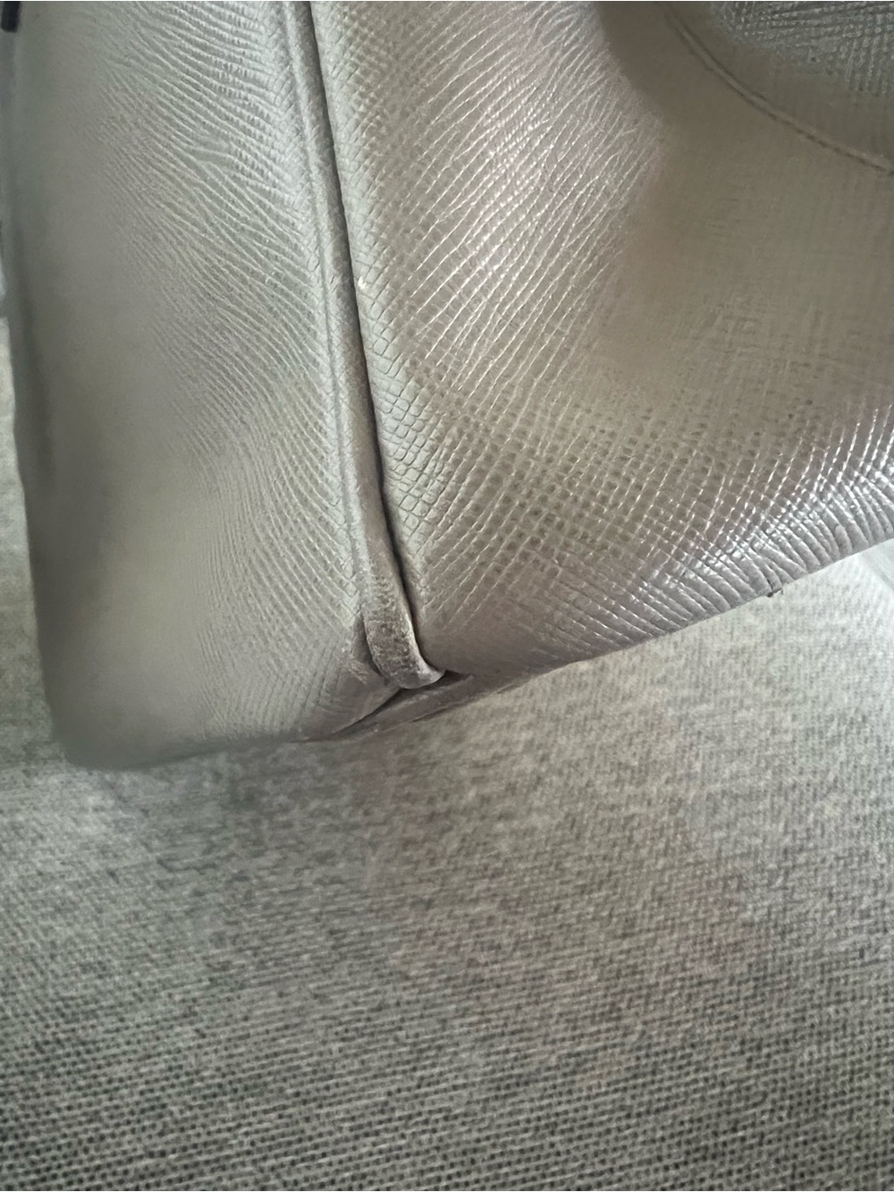Prada Saffiano Double zip Lux in Argilla + Strap, Authenticity Card Style#BN2274 - Picture 10 of 16